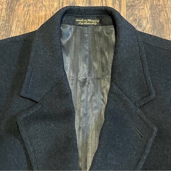 Christian Aujard Cashmere Blend Double Breasted Overcoat Mens 42 Black - Picture 14 of 16